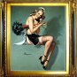 VINTAGE NAVY SAILOR SEXY PIN-UP GIRL CANVAS ART PRINT