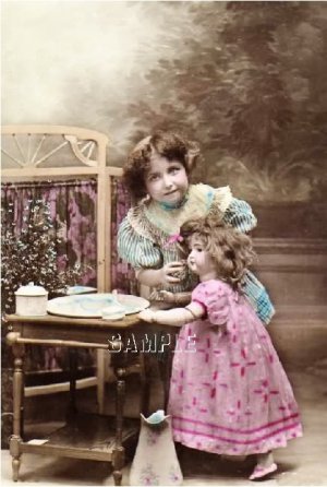ANTIQUE CHILD WALKING DOLL PHOTO CANVAS ART PRINT-LARGE