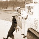 VINTAGE GOOD HUMOR MAN GERMAN SHEPHERD CANVAS PRINT BIG
