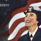 VIETNAM WOMAN NAVY OFFICER FLAG RECRUITING CANVAS PRINT