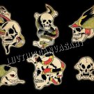 VINTAGE TATTOO FLASH SKULLS SNAKES CANVAS ART PRINT
