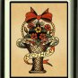 VINTAGE TATTOO FLASH SKULLS SNAKES CANVAS ART PRINT