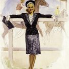 KENTUCKY DERBY HORSE RACE PIN UP GIRL CANVAS ART- LARGE