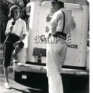 VINTAGE GOOD HUMOR ICE CREAM MAN TRUCK LADY CANVAS ART