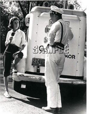 VINTAGE GOOD HUMOR ICE CREAM MAN TRUCK LADY CANVAS ART