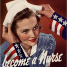 VINTAGE WWI RED CROSS NURSE MILITARY CANVAS PRINT BIG