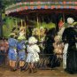 VICTORIAN CAROUSEL MERRY GO ROUND AMUSEMENT CANVAS ART