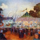 VINTAGE CAROUSEL AMUSEMENT PARK CHILDREN CANVAS PRINT