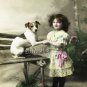 VINTAGE JACK RUSSELL DOG GIRL PHOTO CANVAS ART PRINT
