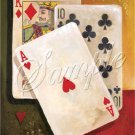 VINTAGE PLAYING CARDS ACE HEARTS CANVAS ART PRINT LARGE