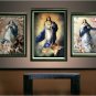 VINTAGE SACRED IMMACULATE HEART MARY CANVAS ART PRINT