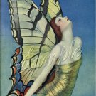 ART DECO GIRL BUTTERFLY BUTTERFLIES LADY CANVAS PRINT