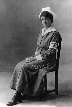 WWI RED CROSS NURSE WARD UNIFORM PHOTO CANVAS  PRINT