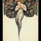 ART DECO BUTTERFLY LADY PEACOCK WINGS CANVAS ART- LARGE