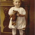 ANTIQUE STEIFF TEDDY BEAR CHILD PHOTO CANVAS ART PRINT