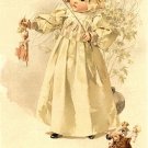 VINTAGE GIRL ANTIQUE DOLL FISHING SHOE CANVAS PRINT BIG
