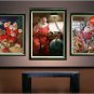VINTAGE SANTA CHRISTMAS COKE ELVES TOYS DOLL CANVAS ART
