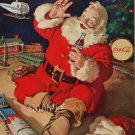 VICTORIAN CHRISTMAS SANTA COKE TRAIN CANVAS ART PRINT