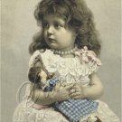 VICTORIAN CHILD GIRL PEARLS ANTIQUE DOLL CANVAS PRINT