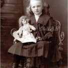 ANTIQUE DOLL CHILD GIRL PHOTOGRAPH CANVAS ART PRINT BIG