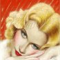 1930s SEXY BLONDE CALENDAR GIRL CANVAS ART PRINT LARGE