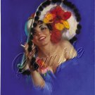 1930s PIN-UP GIRL FLOWER HAT SEXY CANVAS ART PRINT BIG