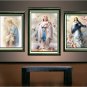 VINTAGE VIRGIN MARY ROSERY ROSES CANVAS ART PRINT