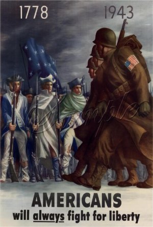 VINTAGE WWII WAR RECRUITING SOLDIERS LIBERTY CANVAS ART