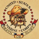 VINTAGE TATTOO USMC BULLDOG MARINES CANVAS PRINT- LARGE