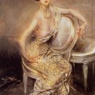 VINTAGE BEAUTY WOMEN COSTUME BOLDINI CANVAS ART PRINT