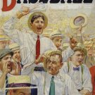 VINTAGE BASEBALL FANS GAME ILLUSTRATION CANVAS PRINT