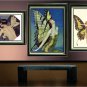 ART DECO GIRL BUTTERFLY LADY WINGS CANVAS ART PRINT BIG