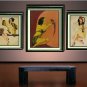VINTAGE RISQUE PIN-UP GIRL CLOCK CANVAS ART PRINT LARGE