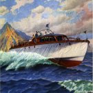 VINTAGE CHRIS CRAFT PLEASURE BOAT CANVAS ART PRINT -BIG