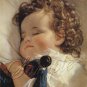 VINTAGE SLEEP BABY GIRL CURLS ANTIQUE DOLL CANVAS PRINT