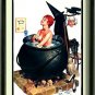 VINTAGE PAGAN MAGIC CIRCLE WITCH GODDESS CANVAS ART BIG