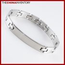STAINLESS STEEL ID BRACELET WITH SINGLE HINGE DESIGN