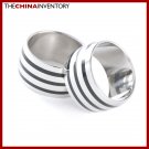 STAINLESS STEEL BLACK LASER MARK RING SIZE 11