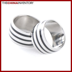 STAINLESS STEEL BLACK LASER MARK RING SIZE 11