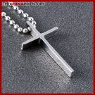 STAINLESS STEEL THIN CROSS PENDANT NECKLACE P0353