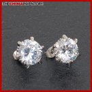 UNIQUE 10MM ROUND CZ  CROWN STUD EARRINGS E4007