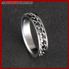 STAINLESS STEEL RING WITH EMBEDDED CHAIN SIZE 6 R0316