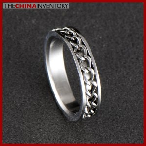 STAINLESS STEEL RING WITH EMBEDDED CHAIN SIZE 6 R0316