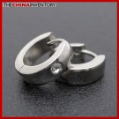STAINLESS STEEL EARRINGS CARTILAGE CZ HUGGIE HOOP E4012