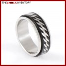 SIZE 7 STAINLESS STEEL BLACK SPINNING RING R0602