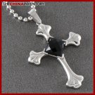 STAINLESS STEEL AGATE CROSS PENDANT P0712