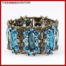 BRONZE TONE IMITATE BLUE CRYSTAL BANGLE BRACELET B0813