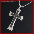 STAINLESS STEEL DOUBLE LAYER CROSS PENDANT P3907