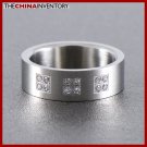 SIZE 11 STAINLESS STEEL CZ WEDDING BAND RING R0913