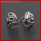 STAINLESS STEEL 3D SKULL STUD EARRINGS E4004